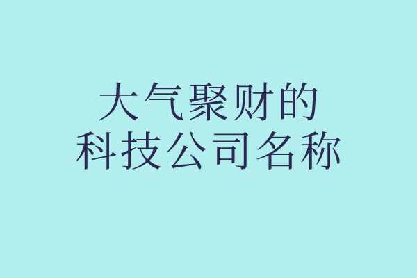 大气聚财的科技公司名称