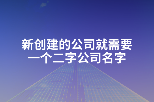 新创建的公司就需要一个二字公司名字
