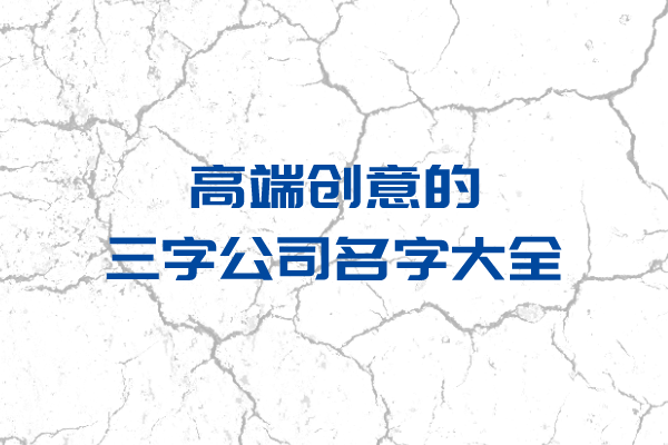 高端创意的三字公司名字大全