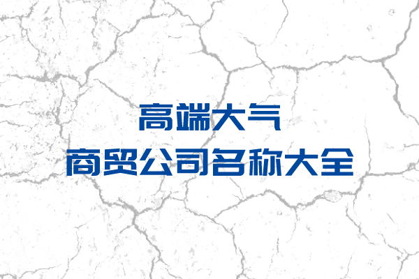 高端大气商贸公司名称大全