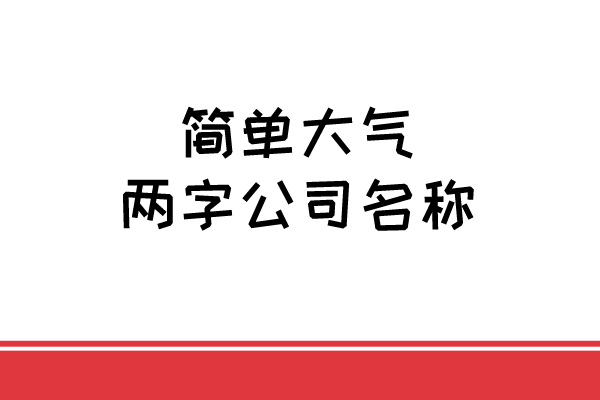 简单大气的两字公司名称