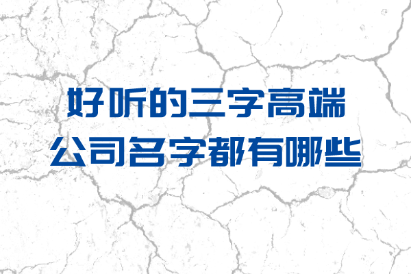 好听的三字高端公司名字都有哪些？