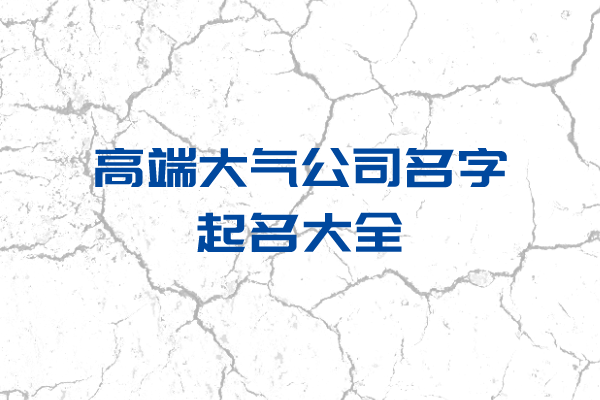 高端大气公司名字起名大全