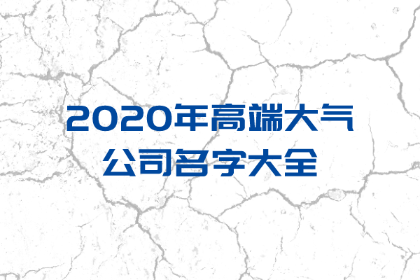 2020年高端大气公司名字大全