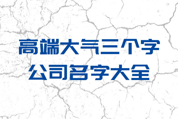 高端大气三个字公司名字大全