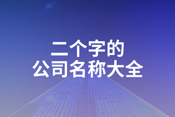 二个字的公司名称大全