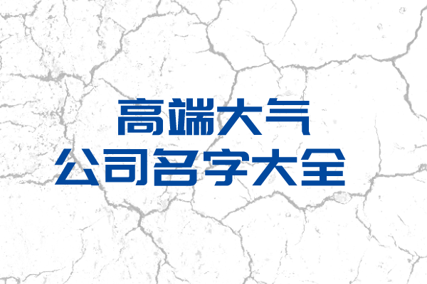 高端大气的公司名字大全 